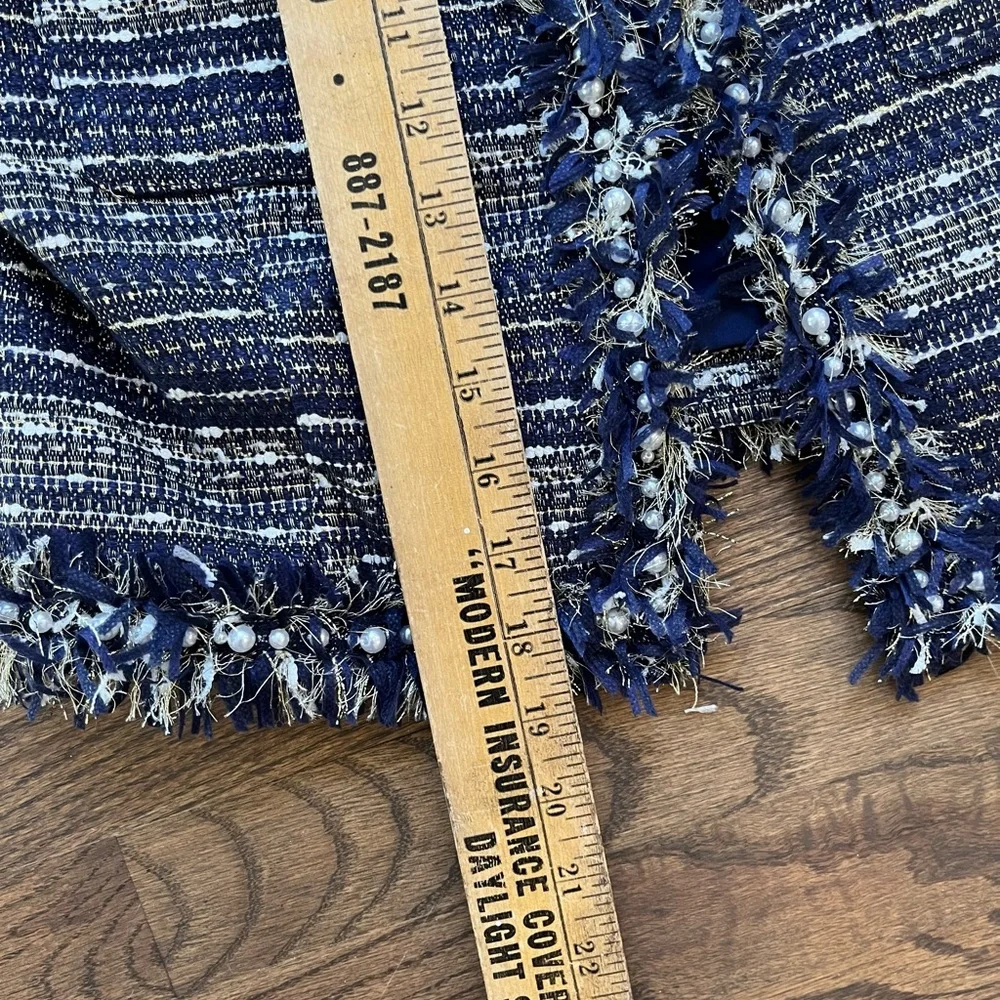 Lilly Pulitzer Woman’s Navy and White Tweed Blazer/Jacket Size 6 Career Chanel - Picture 8 of 8